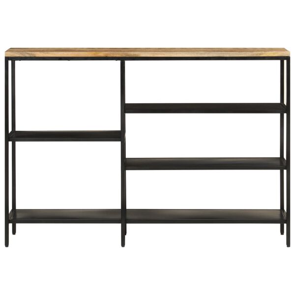 vidaXL Tavolo Consolle 110x30x75cm Legno Massello Mango Grezzo e Ferro