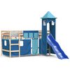 vidaXL Letto a Soppalco con Torre Bambini Blu 80x200cm Massello Pino