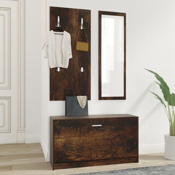 vidaXL Set Scarpiere 3 in 1 rovere fumo in Legno Multistrato