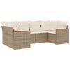 vidaXL Set Divano da Giardino 6 pz con Cuscini Beige in Polyrattan