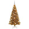 vidaXL Albero di Natale con 300 LED con supporto Oro 180 cm PET
