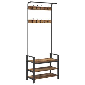 vidaXL Appendiabiti Legno antico 75 x 34 x 184 cm Legno ingegnerizzato