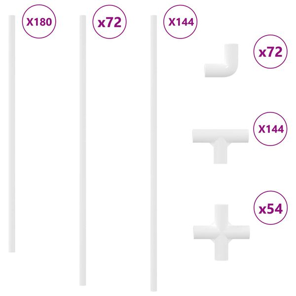 vidaXL Tubo PVC 29 pcs Bianco Mterialpp e PE