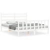 vidaXL Giroletto con Testiera Bianco King Size in Legno Massello