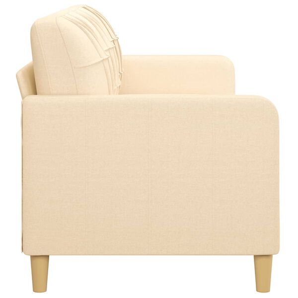 vidaXL Divano a 3 Posti Crema 210 cm in Tessuto