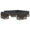 vidaXL Set Divano da Giardino 14 pcs Grigio polyrattan