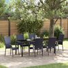 vidaXL Set da Pranzo per Giardino 7 pcs Nero