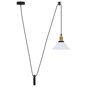 vidaXL Lampada Sospensione Regolabile E27 Bianco Lucido &Oslash;22cm Metallo