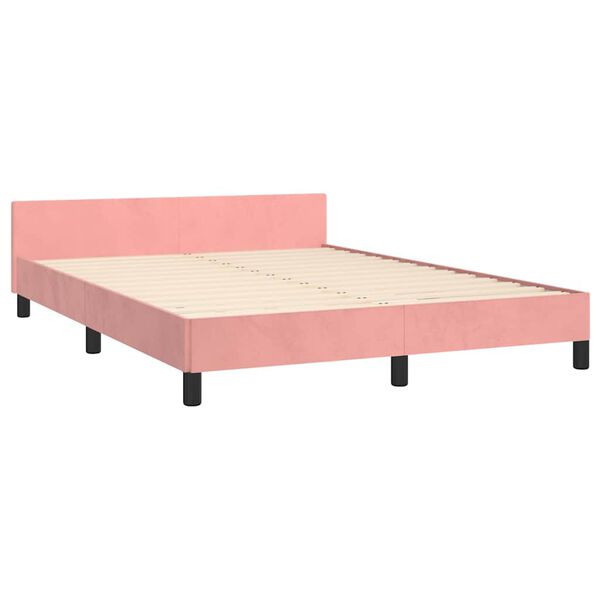 vidaXL Giroletto con Testiera senza Materasso Rosa 140x190 cm Velluto