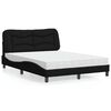 vidaXL Letto con Materasso Hvar Nero 140x190 cm in Tessuto