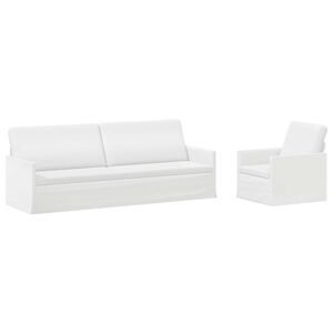 vidaXL Set di divani 2 pcs Bianco Tessuto