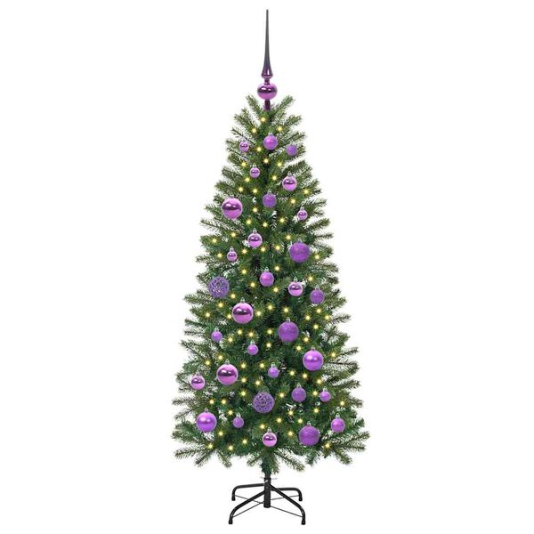 vidaXL Albero di Natale artificiale con 150 LED Verde 120 cm PE e PVC