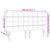 vidaXL Testiera a LED GrigioScuro 200x5x118/128cm in Tessuto