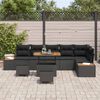 vidaXL Set Divano da Giardino 9 pcs Nero polyrattan