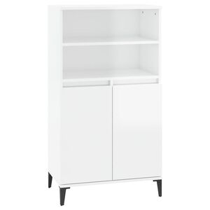 vidaXL Credenza Bianco Lucido 60x36x110 cm in Legno Multistrato