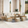 vidaXL Set Divano da Giardino 10 pcs Beige polyrattan