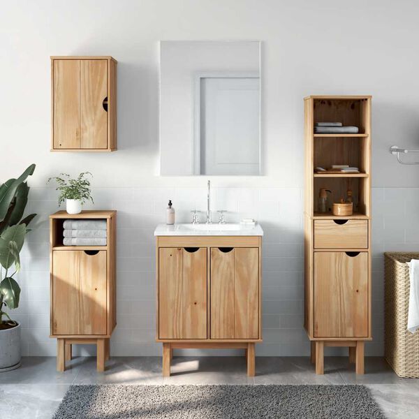 vidaXL Set Mobili da Bagno 4 pz OTTA in Legno Massello di Pino