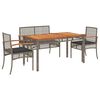 vidaXL Set da Pranzo da Giardino 4 pz con Cuscini in Polyrattan Grigio
