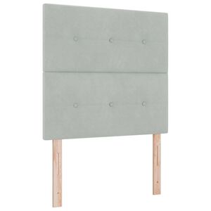vidaXL Letto a Sorgente LED Grigio chiaro 80 x 200 cm Velluto
