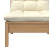 vidaXL Set Divani da Giardino 3 pz con Cuscini Crema Massello di Pino