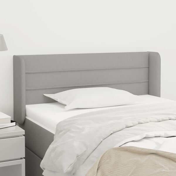 vidaXL Testiera ad Orecchio Grigio Chiaro 83x16x78/88 cm in Tessuto