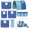vidaXL Letto a Soppalco con Tunnel Bambini Blu 80x200cm Massello Pino