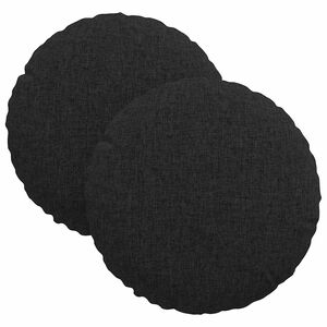 vidaXL Cuscini per Seduta 2 pz Tessuto Nero &Oslash;30 x 13 cm