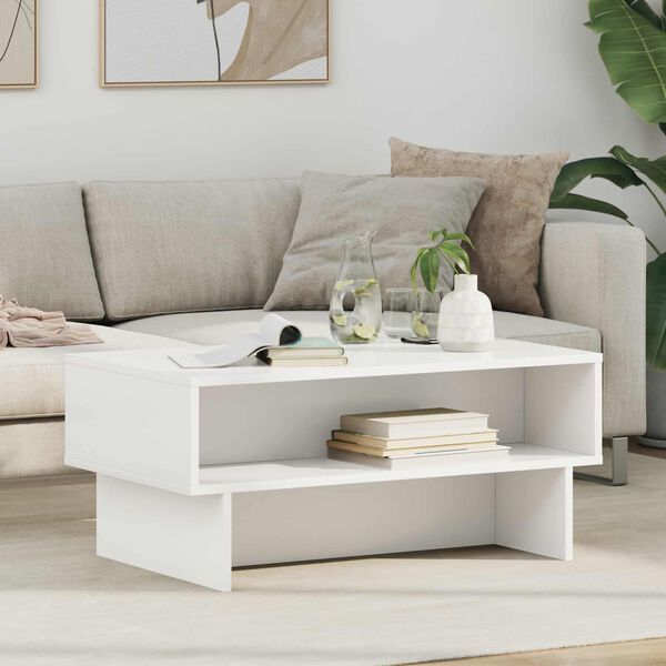 vidaXL Tavolino da salotto Bianco 80 x 46 x 35 cm Legno multistrato