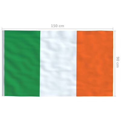 vidaXL Bandiera dell'Irlanda con Pennone in Alluminio 4 m