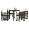vidaXL Set da Pranzo per Giardino 5 pcs Marrone polyrattan