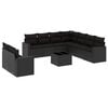 vidaXL Set Divani da Giardino 10pz con Cuscini in Polyrattan Nero