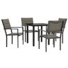 vidaXL Set da Pranzo da Giardino 5 pz Nero in Acciaio e Textilene