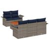 vidaXL Set Divano da Giardino 6 pz Grigio polyrattan