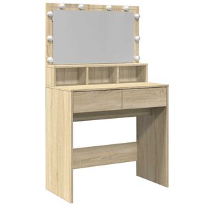 vidaXL Toeletta con LED Rovere Sonoma 80x41x134,5 cm