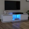 vidaXL Mobile Porta TV con Luci LED Bianco Lucido 140x40x36 cm