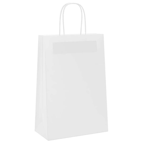 vidaXL Sacchetti di Carta 50 pz con Manici Bianchi 21x11x31 cm