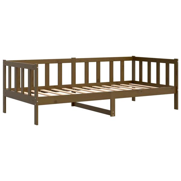 vidaXL Dormeuse Marrone Ambra in Legno Massello di Pino 90x200 cm