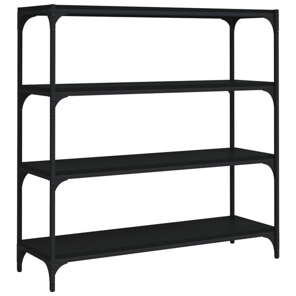 vidaXL Libreria Nera 100x33x100 cm in Legno Multistrato e Acciaio