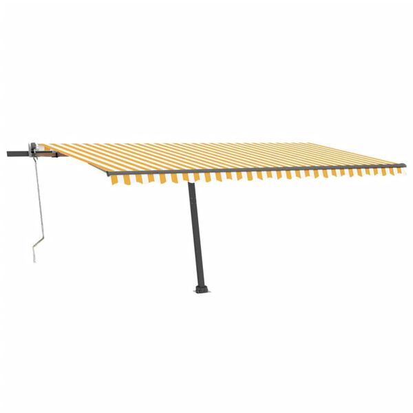 vidaXL Tenda Automatica Sensore Vento e LED 500x300 cm Gialla Bianca