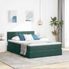 vidaXL Letto con contenitore e LED Verde Scuro 140 x 190 cm Velluto