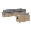 vidaXL Set Divano da Giardino 8 pz con Cuscini Beige in Polyrattan
