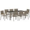 vidaXL Set da Pranzo per Giardino 9 pz Grigio polyrattan