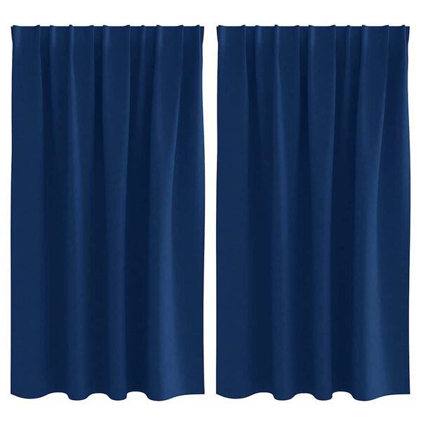 vidaXL Tende Blackout con Anelli 2 pcs Blu Scuro 140 x 140 cm