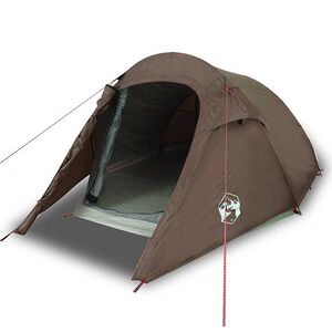 vidaXL Tenda da Campeggio a Tunnel per 3 Persone Marrone Impermeabile