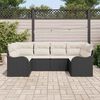 vidaXL Set Divano da Giardino 6 pcs Nero e bianco Poly Rattan