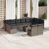 vidaXL Set Divani da Giardino 13 pz con Cuscini Grigio in Polyrattan