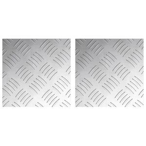 vidaXL Gradini per Scale 2 pz 20 x 20 cm Argento Alluminio Quadrato