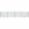 vidaXL Recinzione Metallica con Flangia Verde 1,4x10 m