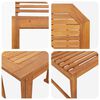 vidaXL Set Bistro da Giardino 3 pcs Marrone legno massello di acacia