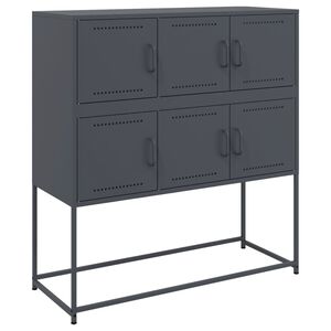 vidaXL Credenza Antracite 100,5x39x107 cm in Acciaio